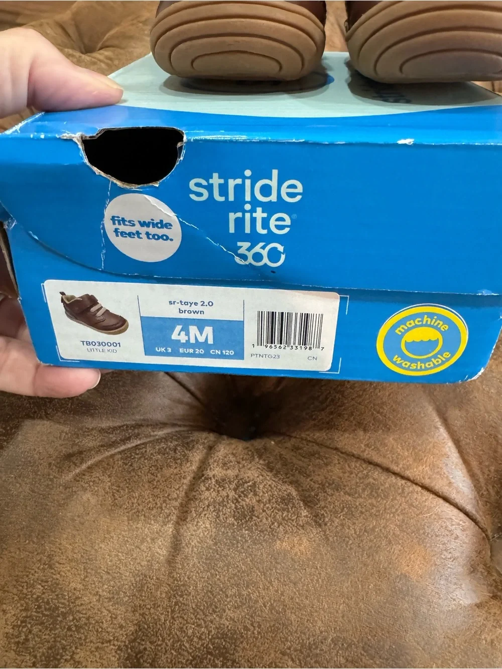 Stride Rite Brown Toddler Casual Sneakers with Tan Accents
